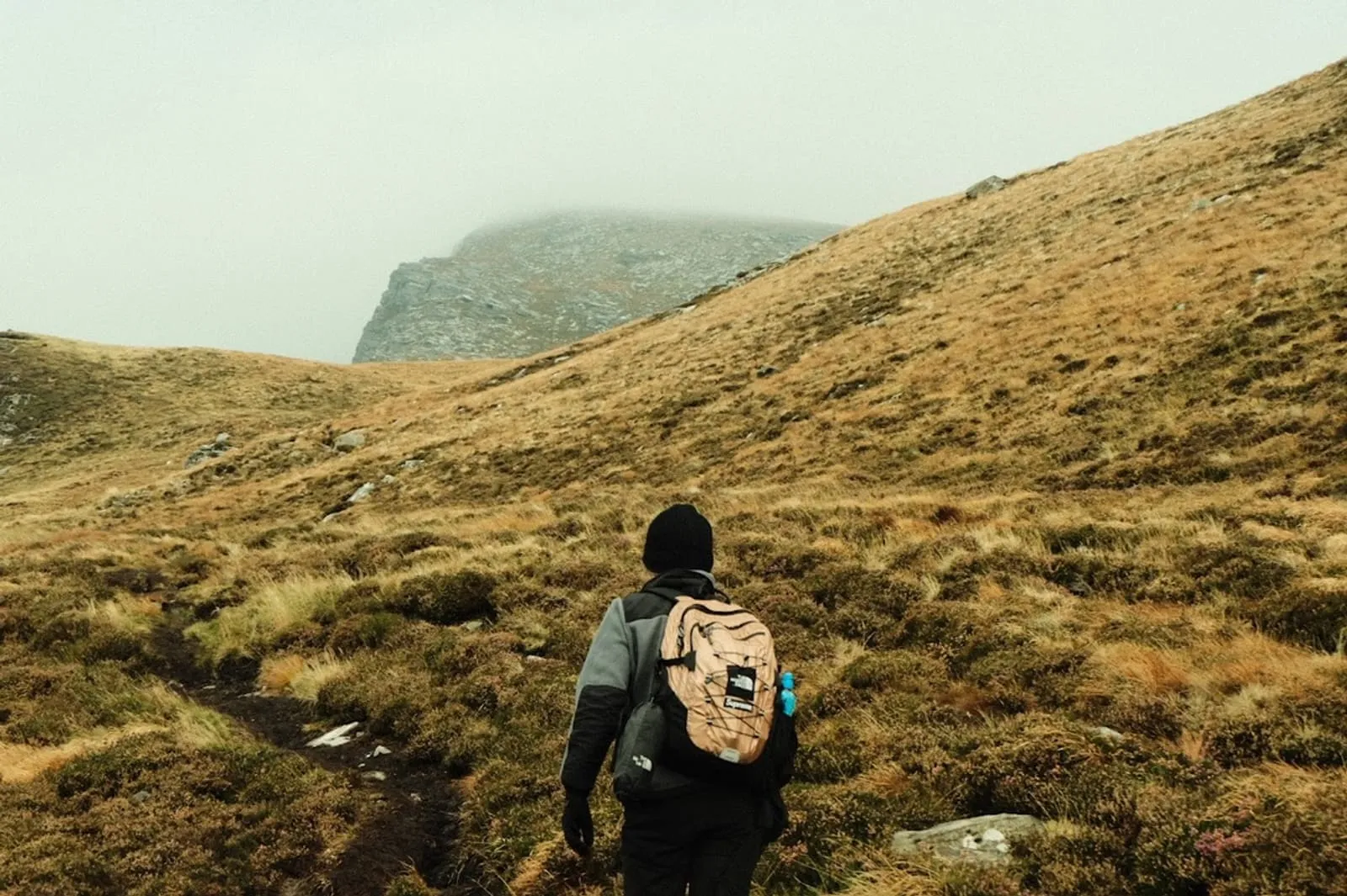 Cougar Macdougall climbing Ben Hope in the Scottish Highlands